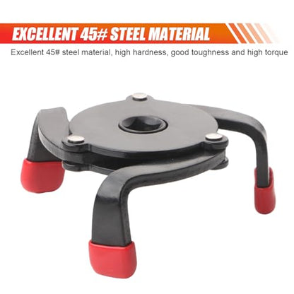 Universal Oil Filter Wrench Tool - Adjustable 3 Jaw Oil Filter Removal Tool with 1/2'' Adapter 3/8'' Square Drive Socket - Heavy Duty One Way Change Tool Set for 2-3/8" to 3-7/8" Filters