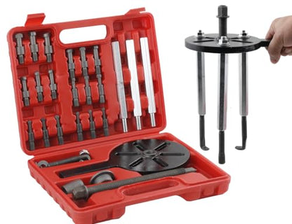 Bearing Puller Set 21 in1 Inner Hole Puller Removal Tool Bearing Disassembly Puller Three-jaw Puller Set with Six Different Sizes of Wheel Gear Puller Tool