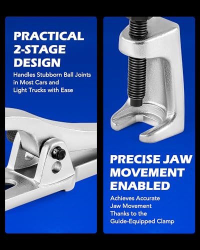 OMT Ball Joint Separator, Tie Rod End Tool Set, Pitman Arm Puller | Includes 5pc Popular Tools for Servicing Ball Joints, Tie Rods, and Pitman Arms, Blue Case Silver Puller - color: Blue Case Silver Puller