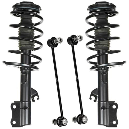 Detroit Axle - 4pc Front Struts Kit for 2015-2019 Nissan Sentra 2 Ready Struts w/Coil Spring Assembly 2 Sway Bar End Links 2016 2017 2018 Replacement Suspension - size: 4QS50391/ sway kit