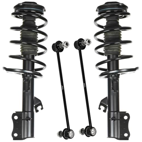 Detroit Axle - 4pc Front Struts Kit for 2015-2019 Nissan Sentra 2 Ready Struts w/Coil Spring Assembly 2 Sway Bar End Links 2016 2017 2018 Replacement Suspension - size: 4QS50391/ sway kit