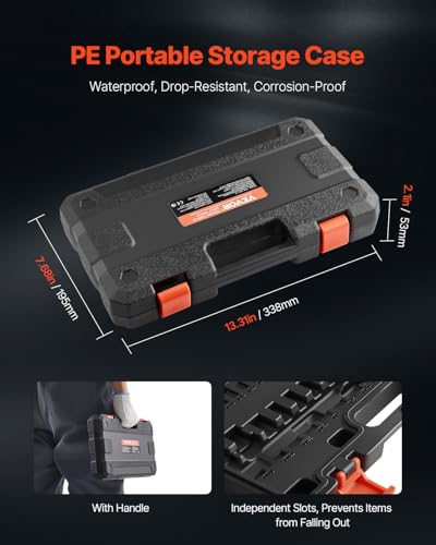VEVOR Torx Bit Socket Set, 34-Piece Solid Star and Tamper Proof T6-T70, S2 Alloy Steel and Cr-V Steel, 1/4 in, 3/8 in, and 1/2 in Drives, with Enhanced Storage Case, Torx Sockets for Hand Use - style: 34 PCS Torx