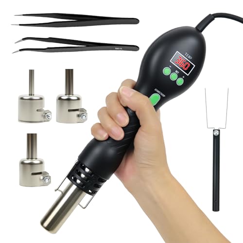 Hot Air Rework Station, 500°C SMD Hot Air Gun with Adjustable Airflow | Fast 500°C Heating, Precise Airflow Control, Ideal for PCB, USB-C Repair, Plastic Welding, IC Chip Rework & DIY Electronics