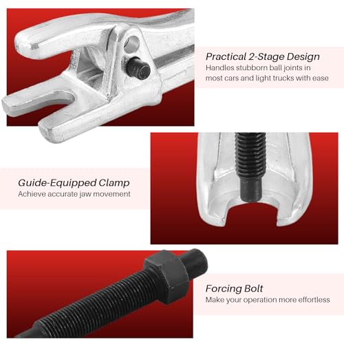 DASBET 5PCS Ball Joint Separator Front End Service Tool Kit 5-in-1 Pitman Arm Puller Tie Rod End Removal Tool Set for Front End Service Splitter Removal Kit - color: gray