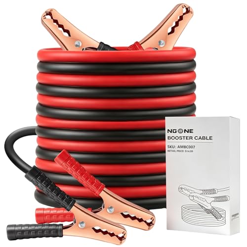 NOONE Jumper Cables for Car Battery, Heavy Duty Automotive Booster Cables for Jump Starting Dead or Weak Batteries (10-Feet) - size: 10Gauge x 10FT