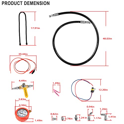 Hpop Test Tool High Pressure & Air Leak Test Gauge Tool Kit Fit for 1994-2007 Ford F250 F350 6.0L & 7.3L Powerstroke