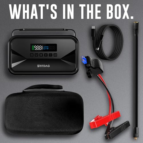 Portable Car Jump Starter with 150PSI Air Compressor | 2000A Peak, 12V Lithium Battery Booster, PD45W Power Bank, Emergency Tire Inflator for Cars, Trucks, RVs & Outdoor Gear