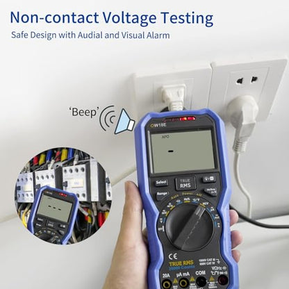 OWON OW18E Bluetooth Digital Multimeter, 20000 Counts True RMS Voltmeter, Auto-Ranging Current Amp Resistance Diodes Continuity, Data Logger, Thermometer, Offline Recording - style: O-18E