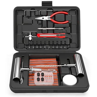 ORCISH Heavy Duty Tire Plug Kit - 70pcs All-in-One Universal Tire Repair Kit for Tubeless Flats, Emergency Tire Patch Kit for Car, Truck, SUV, ATV, Motorcycle, Trailer & RV - size: 70 Piece Set
