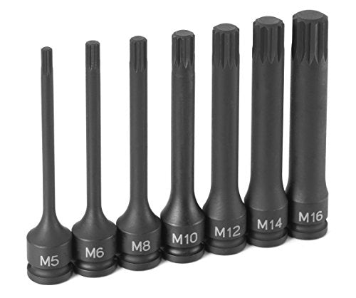Grey Pneumatic 1247S Triple Square Driver Socket - style: 7 Pc. Triple Square Driver Set - 4" Length
