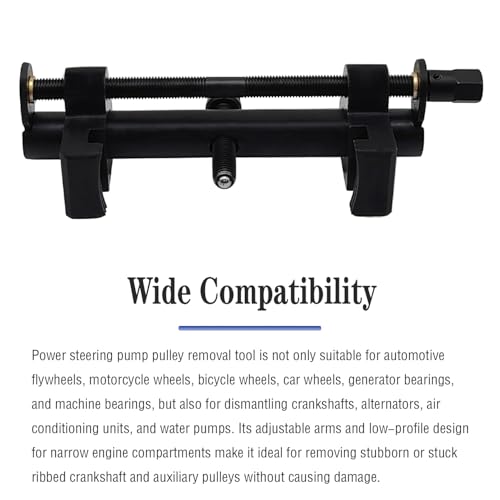 Universal Ribbed Drive Pulley Crankshaft Remover Tool for Dismantling Auto Crankshafts, Alternators, Air Conditioning Units, Adjustable Crankshaft Alternator Power Steering Pump Pulley Puller