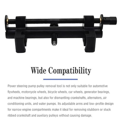 Universal Ribbed Drive Pulley Crankshaft Remover Tool for Dismantling Auto Crankshafts, Alternators, Air Conditioning Units, Adjustable Crankshaft Alternator Power Steering Pump Pulley Puller