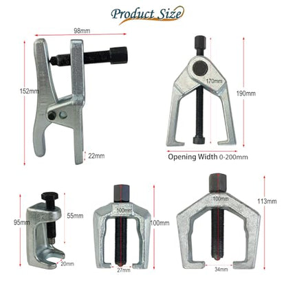 5-Piece Professional Front End Service Tool Kit | Pitman Arm Puller, Ball Joint Separator & Tie Rod Remover for Precision Auto Repair