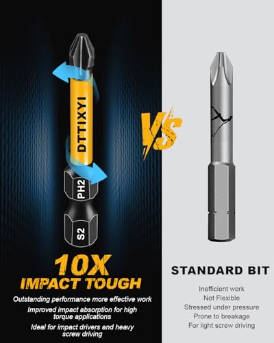 Magnetic Screwdriver Bit Set, 10 PCS, 2 in, 1/4 in Hex, PH/PZ/SL | S2 steel. Phillips PH1, PH2 x2, PH3. Pozidriv PZ1-PZ3. Slotted flat head SL4-SL6. Hex shank for power drills/impact drivers - style: 10 PCS, 2 in, PH/PZ/SL