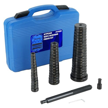 ATPEAM 52 in 1 Custom Bushing Driver Set Bush Removal Puller Bearing Press Tool Kit Bearing Race and Seal Driver Set Transmission Wheel Axle Bushing Press Kit