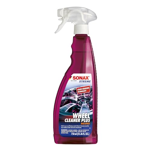 SONAX Wheel Cleaner Plus 230400 | Non-Acid, Color-Changing Rim Cleaner for Brake Dust, Grime, and Dirt Removal | Safe for All Wheels and Finishes | Powerful Deep Cleaning Formula | 750ml (25oz) - size: 25.4 Fl Oz (Pack of 1)