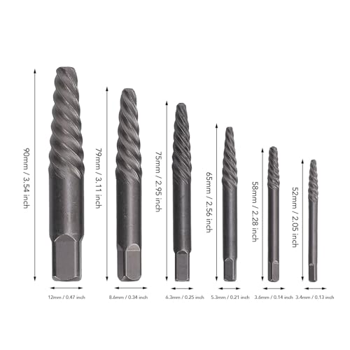 Tyenaza Damaged Screw Extractor Kit, Steel Hardened Portable Broken Bolt Extractor Kit for Automotive Maintenance
