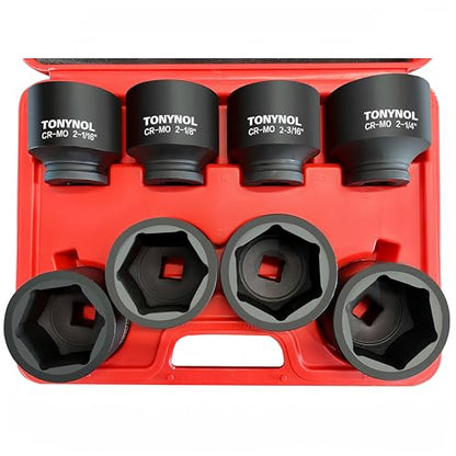 TONYNOL 3/4 Inch Drive Impact Jumbo Socket Set,6-Point,SAE(2-1/16" to 2-1/2"),8 Pcs,Cr-MO Steel,With a Storage Case - style: 3/4 Inch SAE(2-1/16" to 2-1/2"）