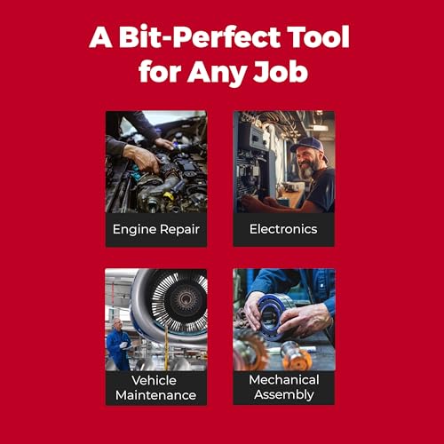 Megapro Automotive Screwdriver Set | One Multi-Bit Screwdriver with ¼” Hex Shaft | Phillips, Torx | Compact Automotive Bit Set (Ratcheting) - style: Ratcheting