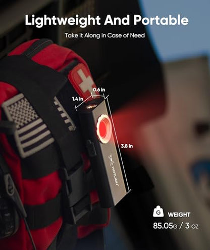 HOTLIGH ZF6767 Rechargeable Pocket Flashlight - 1000LM LED Flashlight Rechargeable, Small Pocket Light with Clip & Magnetic Base, EDC Flashlight for Outdoor, Night Walking, Emergency (1 PC)