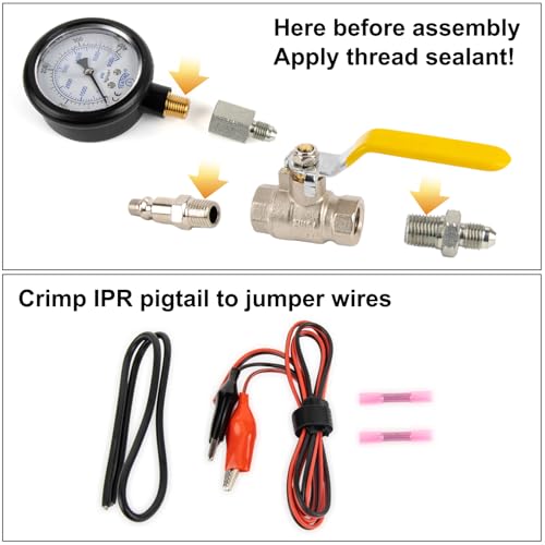 Hpop Test Tool High Pressure and Air Leak Test Gauge Tool Kit for F350 | Test Tool Kit for 6.0L 7.3L Engines, Steel and copper, detect intake system leaks, precision gauge diagnose abnormal noises