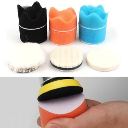 9Pcs 2 Inch Polishing Pad Kit Foam Sponge Buffer for Car Detailing Waxing Sealing Glaze Scratch Repair Dual Action Polishers