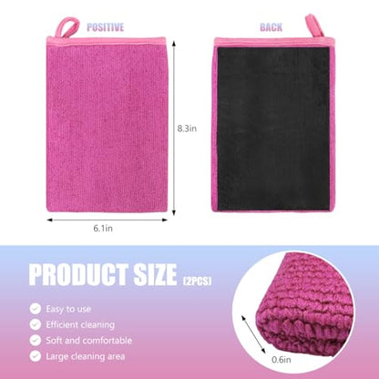 2 PCS Clay Mitt, Scratch-Free Microfiber Clay Towel Mitt for Car Detailing & Polishing, Auto Detailing Bar Glove Washing Mitts for Paint Glass Wheels, Car Accessories (Purple)