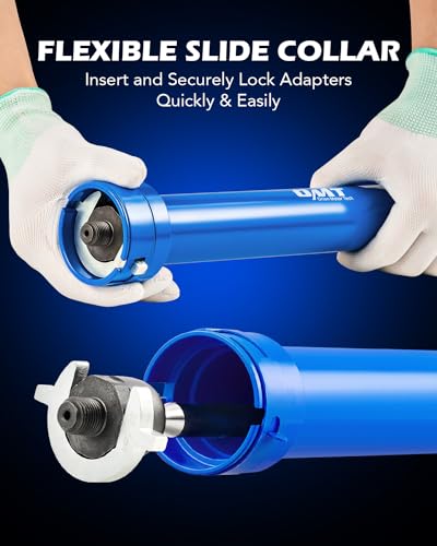 OMT Inner Tie Rod Removal Tool Kit for Tie Rod Removal and Installation | Master Inner Tie Rod Tool Set with 12 Crowfoot Adapters 1/2 Inch Drive Tube, Blue - color: Blue