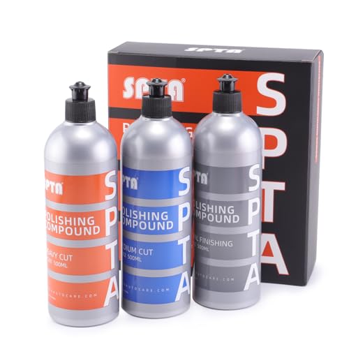 Mix Polishing Compound, SPTA 16.91oz (500ml) Polishing Compound Car Scratch & Swirl Remover Rubbing Compound & Finishing Polish Buffing Compound Swirl Remover for Cars Automotive Paint Correction - color: Mix Compound, size: 500ml (16.91oz)