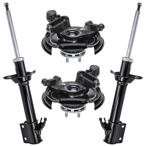 Detroit Axle - Rear Steering Knuckles & Hub Bearings Shock Absorbers Replacement for 2003 2004 2005 Subaru Forester - 4pc Set - size: 4AU48644/Kit