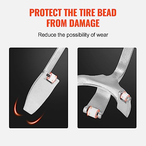 VEVOR Tire Mount Demount Tool 22.5" to 24.5" Tire Changer Steel Bead Breaker Extra Bead Holder Tubeless Truck Manual Tire Changing Tools for Car Repairing(Red) - color: Orange