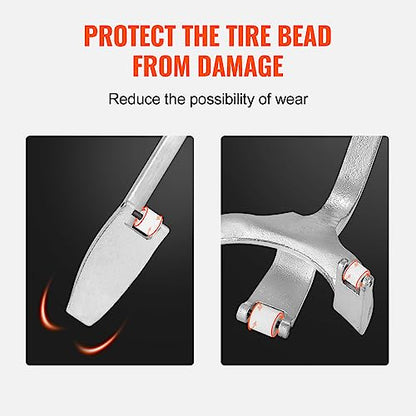 VEVOR Tire Mount Demount Tool 22.5" to 24.5" Tire Changer Steel Bead Breaker Extra Bead Holder Tubeless Truck Manual Tire Changing Tools for Car Repairing(Red) - color: Orange