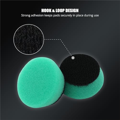 SPTA Green T120 Heavy-Cut Mini Polishing Foam Pad, 5Pcs 1.3inch/32mm Sponge Polishing Buffing Pads, Car Foam Detail Polishing Pad Kit for Car Detail Polishing, Small Area Polishing -FPTSS1G - color: 5Pcs Green T120 Heavy-Cut Pad, size: 1.3 Inch (32mm)