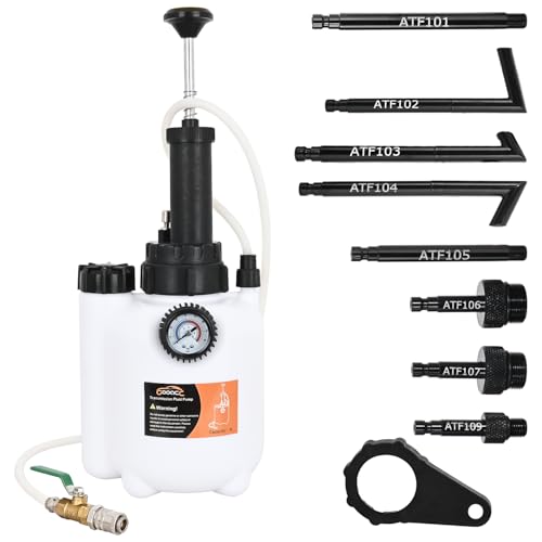 GOOACC Transmission Fluid Pump Kit 3L Automotive Manual Oil Pump Extractor ATF Refill Dispenser Transfer Pump with 8 ATF Filler Adapters Oil Filling Filler Manual System Fluid Extractor Pump Tool Kit - size: 3L