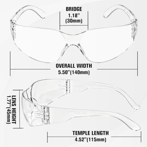 30 Pack Anti-Fog Safety Glasses for Men & Women, ANSI Z87.1 Certified Clear Protective Eyewear with Scratch & Impact Resistant Lenses, Lightweight for Construction, Lab, Manufacturing