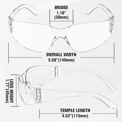 30 Pack Anti-Fog Safety Glasses for Men & Women, ANSI Z87.1 Certified Clear Protective Eyewear with Scratch & Impact Resistant Lenses, Lightweight for Construction, Lab, Manufacturing