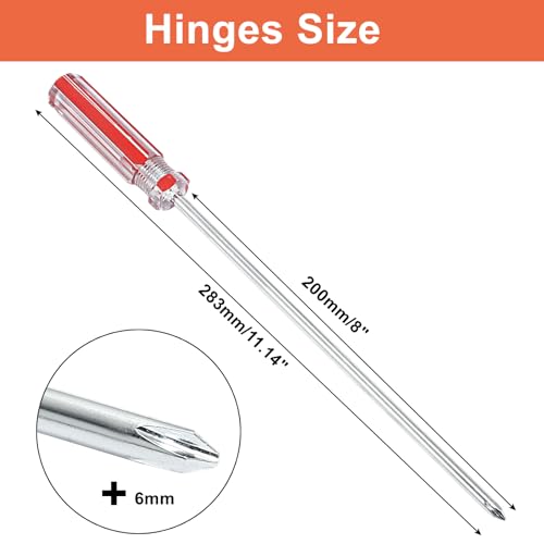 Piutouyar 8 Inch Phillips Screwdriver, #2 Magnetic Tip Screwdrivers | Extra Long Chrome-vanadium Steel Shaft , Cross Head Screwdriver, Long Screwdriver for Repair Home Improvement - size: 8 Inch #2