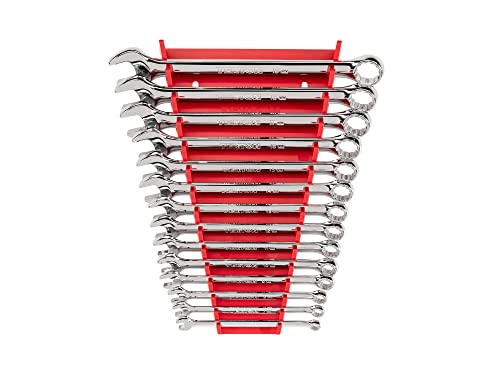 TEKTON Combination Wrench Set with Rack, 14-Piece (6-19 mm) | WCB91203 - size: 14-pc. (6-19 mm), style: Rack