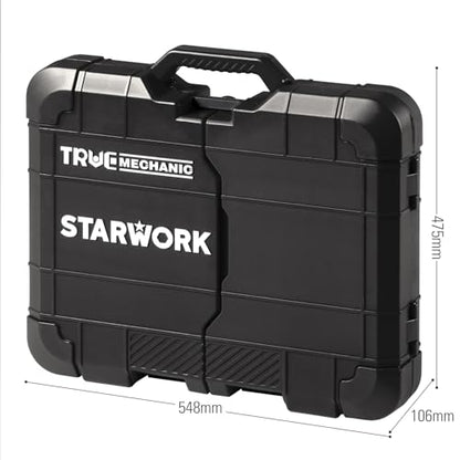 STARWORK TRUE MECHANIC 312-Piece Mechanics Tool Set and Socket Set, Professional 【Pliers Wrench】 SAE/Metric, Mirror-Finish Sockets & Ratchet Wrenches - size: 312 PW_Mirror