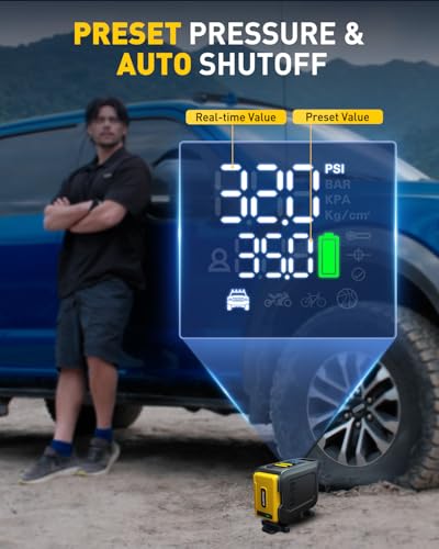 AUXITO Tire Inflator Portable Air Compressor - size: 26000mAh