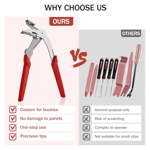 Car Clip Pliers, Auto Fastener Clip Removal Pliers, Panel Clip Removal Tool with100Pcs Car Push Retainer Clips for Removing Automotive Plastic Clips,Trim Bumpers,Door Panels,Rivets & Interior Panels
