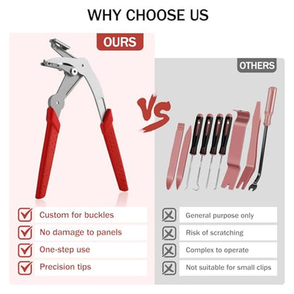 Car Clip Pliers, Auto Fastener Clip Removal Pliers, Panel Clip Removal Tool with100Pcs Car Push Retainer Clips for Removing Automotive Plastic Clips,Trim Bumpers,Door Panels,Rivets & Interior Panels