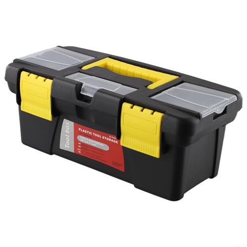 Tool Box Plastic With Handle, Portable Toolbox With Removable Tray And Lockable Design, Toolbox Organizer For Machinery Accessories, Tools And Parts Organization(No inner layer) - size: No inner layer