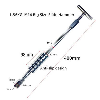 M16 Big Size Slide Puller,190 PCS Paintless Dent Removal tools Kit,Auto Body Hail Removal Tool, Bodywork Dings Dent Puller Remover kit,A Complete Car Dent Repair Tools Set for Professional Auto Repair - size: 190PCS