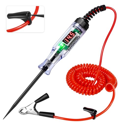 Anyongora Automotive Test Light with 5-90V LED Digital Display,Auto Circuit Tester with Voltmeter & Dual Color Polarity Indicate, Electric Test Pen W/Stainless Probe for Car/Truck/SUV Checker