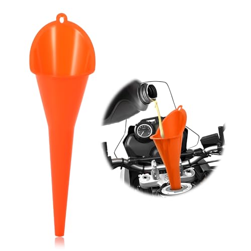 Oil Funnel, Multi-Purpose Plastic Long Neck Oil Funnel, Automotive Use Funnels for Filling Oils Lubricants Water Diesel, Kitchen Funnels for Filling Bottles Jars (Orange) - color: Orange, 1 PCS