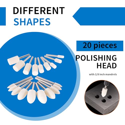 Polishing Buffing Wheel for Rotary Tool, 110PCS Wool Felt Wheel Accessories,Polishing Kit with 1/8" Shank for Jewelry Metal Buffing Wheels Polishing