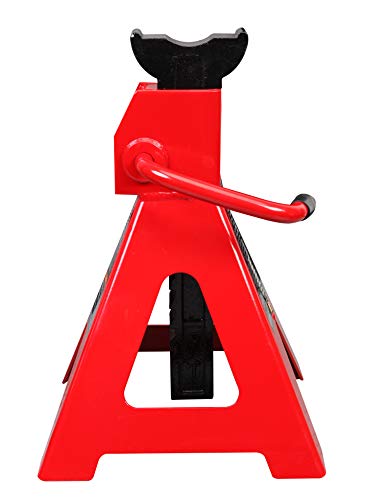 BIG RED T41202 Torin Steel Jack Stands: 12 Ton (24,000 lb) Capacity, Red, 1 Pair - size: 12 Ton, style: 1 Pair