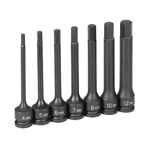 Grey Pneumatic 1247MH Hex Driver Socket Set - style: 7 Pc. 4" Length Metric Hex Driver Set