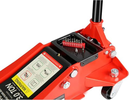3 Ton Low Profile Floor Jack, Heavy Duty Floor Jack with Dual Pistons Quick Lift Pump, Steel Car Jack Adjustable Height 3.3"-18.5", Hydraulic Trolley Floor Jacks 3 Ton/6600 LB Capacity, Red - color: Red - 3 Ton(Dual Pump), Lift 3.3"-18.5"